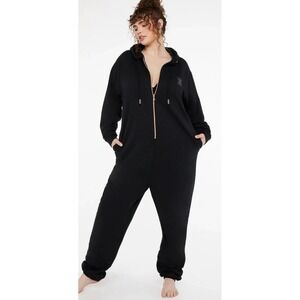 Savage X Fenty Caviar Black Unisex  Hooded Jumpsuit  *Sz 18-20 (2XL)